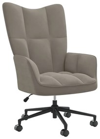 328172 vidaXL Scaun de relaxare, gri deschis, catifea
