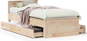 vidaXL Cadru de pat fără saltea, 75x190 cm, lemn masiv de pin