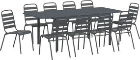 vidaXL Set de masă pentru grădină 11 pcs Antracit