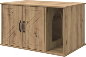 vidaXL Casa pentru pisici Stejar artizanal 85 x 55 x 50 cm