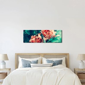 Tablou - Flori de primăvară (cu ceas) (90x30 cm)