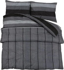 vidaXL Set cu husă de pilotă, gri închis, 260x240 cm, bumbac