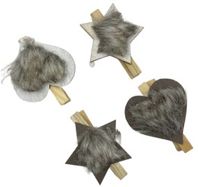 Ornament Craciun Fluffy, Set 4 carlige