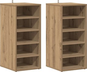 vidaXL Pantofare 2 buc. stejar artizanal, 32x35x70 cm, lemn prelucrat