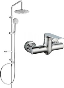 Mexen Pecos Carl set de duș montat pe suprafață cu duș fix și baterie de duș, crom - 72740240-00