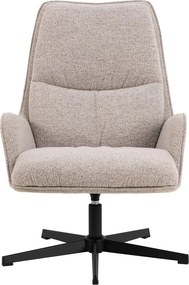 Fotoliu bej pivotant cu tapițerie din țesătură bouclé Bosley – Actona