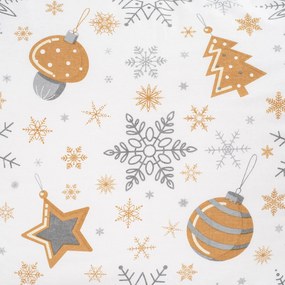 Lenjerie de pat din flanel 4Home Golden XmasNight, 140 x 220 cm, 70 x 90 cm, 140 x 220 cm, 70 x 90 cm