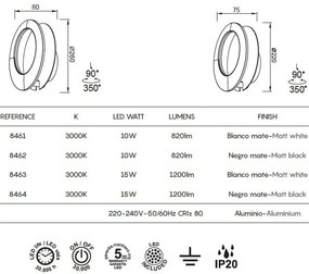 Aplica LED stil ambiental, KILDA negru MA-8464