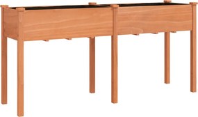 vidaXL Jardinieră cu căptușeală, maro, 161x45x76 cm, lemn masiv brad