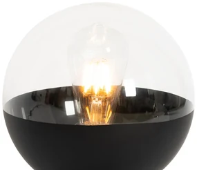 Lampă de masă retro neagră cu sticlă transparentă - Eclipse
