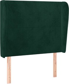 vidaXL Tăblie pat cu aripioare verde închis 83x23x118/128 cm catifea