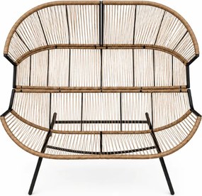 Canapea de gradina AURELO cu doua locuri 146 cm, maro