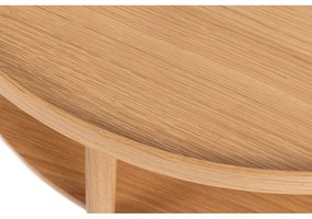 Măsuță de cafea în culoare naturală rotundă cu aspect de lemn de stejar ø 80 cm Banbury – Actona