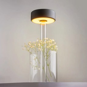 Lampa portabila cu baterii cu baza in forma de vaza AI design negru/ transparent