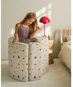 Fotoliu de copii alb cu tapițerie din țesătură bouclé/cu tapițerie din chenille Terrazzo Moon – Wigiwama