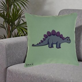 Perna Personalizata Stegozaur Mov, 40x40 cm, Verde, Husa Detasabila, Perna Inclusa, BEKZ®
