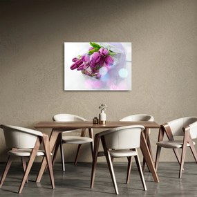 Tablou pe sticlă - buchet de lalele (70x50 cm)