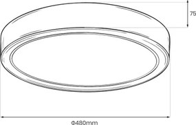 Plafonieră LED LAGO, 36 W, 230 V, Ø 48 cm