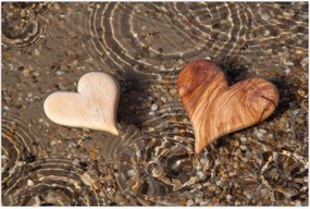 Tablou - Inimile din lemn (90x60 cm)