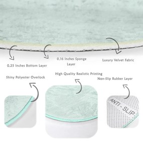 Covor rotund verde mentă lavabil adecvat și pentru aspiratoare robot ø 100 cm Comfort – Mila Home
