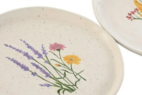 Set 2 farfurii din porțelan cu motive florale, 25,5×25,5×2,2 cm, „Bloom"