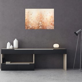 Tablou pe sticlă - Model de flori sălbatice (70x50 cm)