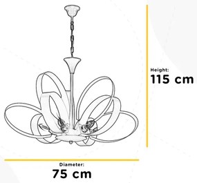 Lustră pe lanț ONLI SERENA 6xE14/6W/230V alb