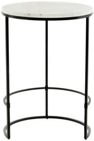 Masuta de cafea rotunda din marmura Louis 44.5x44.5x64 cm alba