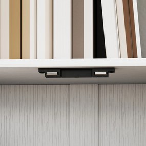 HOMCOM Bibliotecă Modernă cu 5 Rafturi și Dulăpior cu 2 Uși din Lemn Alb | Aosom Romania