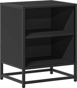 vidaXL Noptiera neagra 40x31x50 cm lemn prelucrat si metal