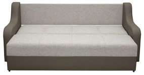 Canapea VALY extensibila, 3 locuri, cu lada depozitare, maro + gri deschis, 215x90x95 cm