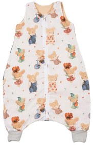 Sac de dormit cu picioare de vara pentru copii 18-36 luni Kidizi Mice 0.5 tog, mansete transformabile in soseta