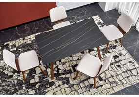 Masa de bucaterie Lozano, neagra/nuc