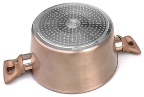 Oală marmorată cu capac 28 cm, 6 L – Berlinger Haus BH 1516N, Rose Gold Metallic Line, antiaderentă, inductie