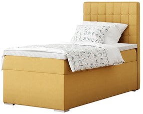 Pat boxspring, pat de o persoană, muştar, 80x200, dreapta, TERY