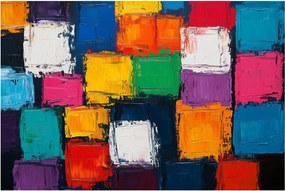 Tablou - Pictură cu pătrate colorate (90x60 cm)