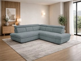 Coltar extensibil sufragerie REGAL, sezlong stanga, stofa turcoaz - Ri