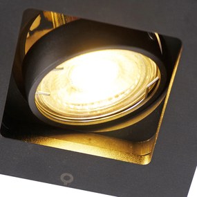 Set de 3 spoturi moderne îngropate negre reglabile - Qure