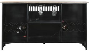 Consola de bar din lemn de mango si metal, cu intrerupator pentru faruri, Rover