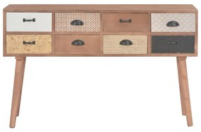 Masa consola cu 8 sertare, 120x30x76 cm, lemn masiv pin
