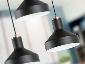 Lustra suspendata din metal design moderm Irias 3L negru/cupru