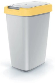 Coș de gunoi cu capac colorat, 12 l, galben/gri