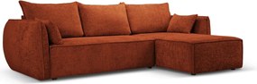 Coltar extensibil dreapta 4 locuri, Kaelle, Micadoni Home, BL, 252x165x87 cm, poliester chenille, caramiziu