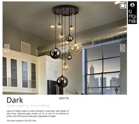 Lustra suspendata cu 9 pendule design modern Dark