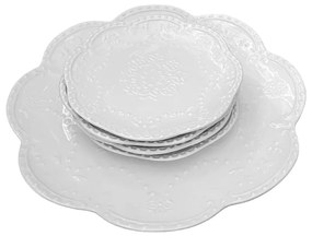 Set de tort GRACE, Alb, Portelan, 7 Piese