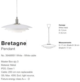 Pendul modern design scandinav Bretagne alb 39489901 NL
