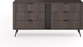 Comodă Edrin 163 cm cu sertare - stejar dunin / negru