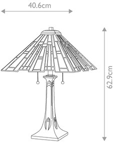 Quoizel QZ-MAYBECK-TL - Lampă de masă Tiffany MAYBECK 2xE27/60W/230V