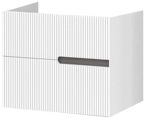 Mobilier pentru lavoar pe blat 60 cm, alb, cu riflaje, Fluminia Malta