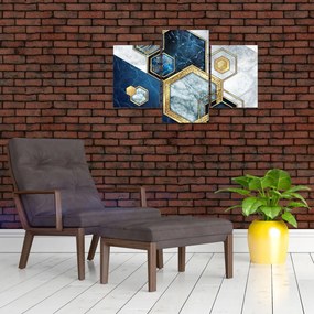 Tablou - Hexagoane de marmură (90x60 cm)